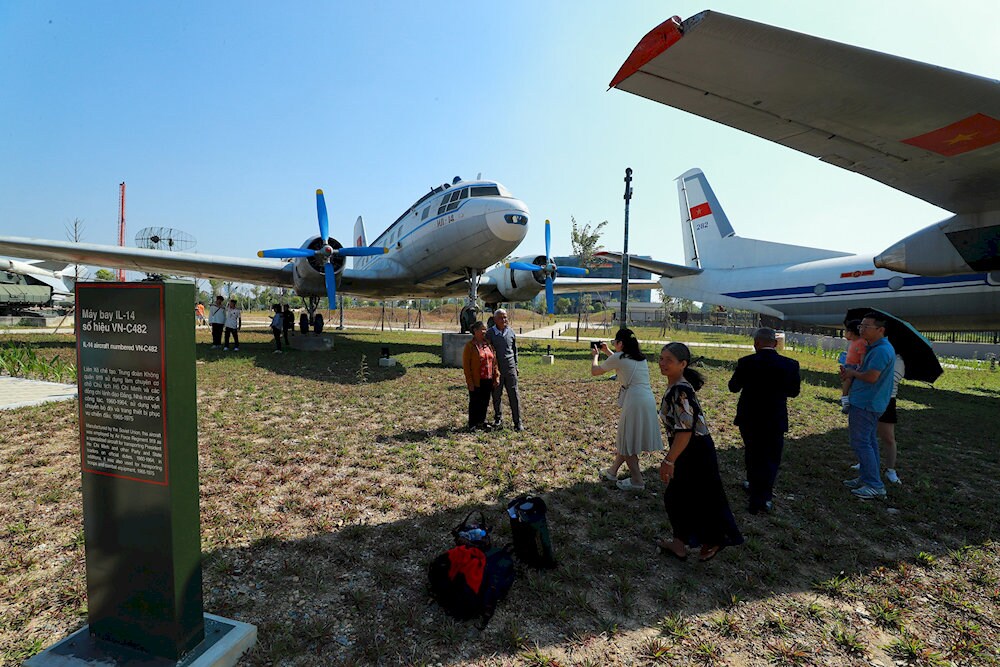 A close-up view of military aircraft used by the Vietnamese Army